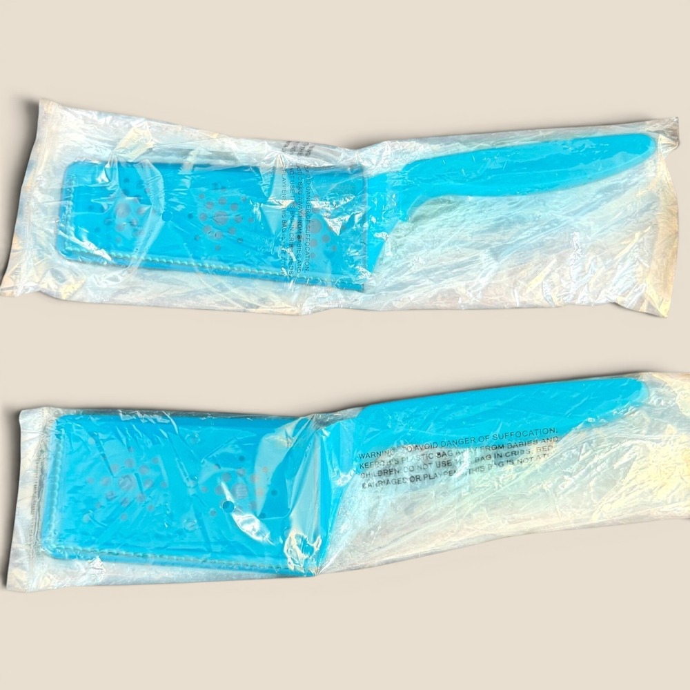 Kuhn Rikon Slice & Serve Knives Set of 2 with Sheaths Blue NEW QVC